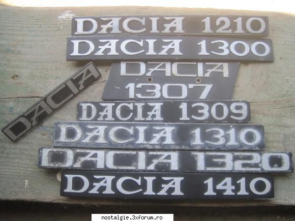 dacia 1210 - 1 buc.
dacia 1300 - 1 buc
dacia 1307 - 1 buc
dacia 1309 - 1 buc
dacia 1310 - 1